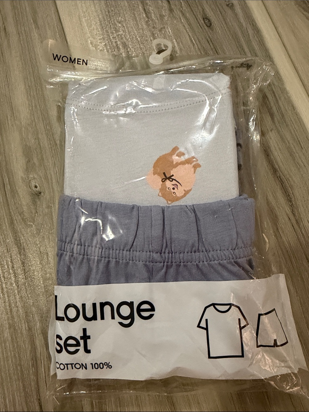NWT GU Blue Lounge Set Pajamas with Dog Print from Japan